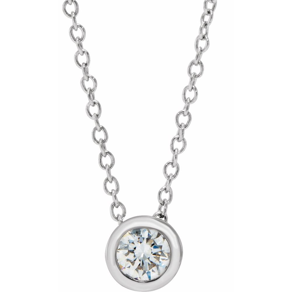 14K Gold and Lab-Grown Diamond Solitaire Pendant