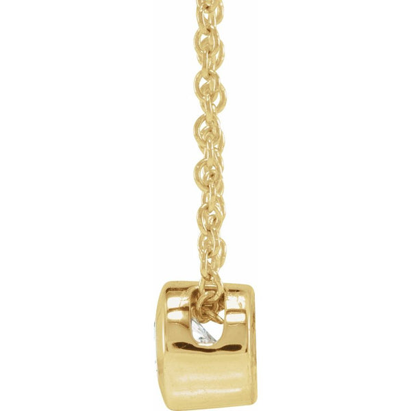 14K Gold Lab-Grown Bezel-Set Diamond Pendant