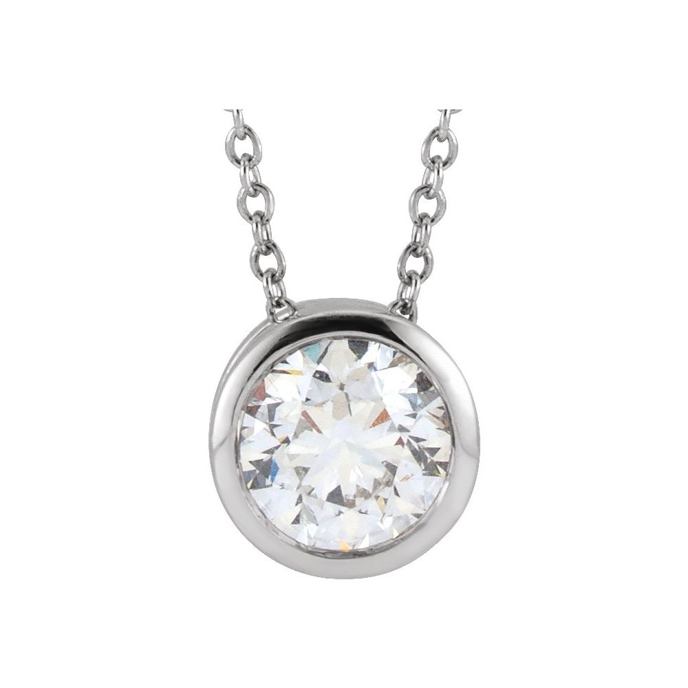 14K Gold and Lab-Grown Diamond Solitaire Pendant