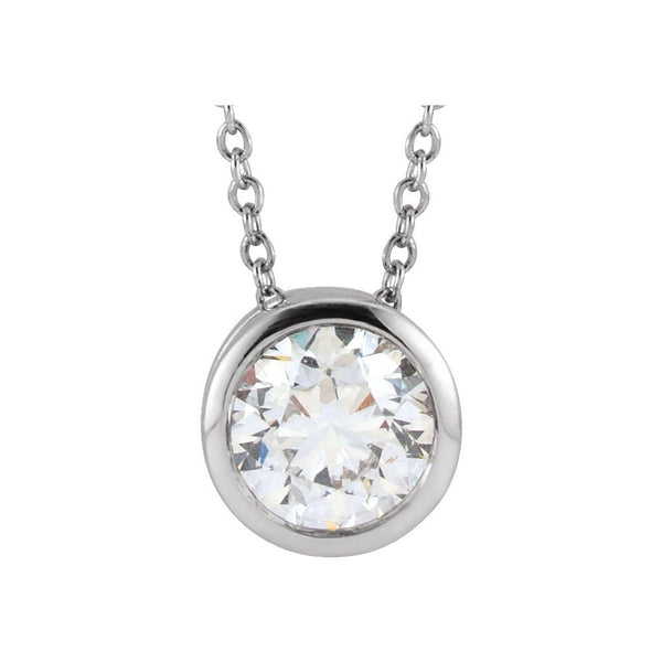 14K Gold and Lab-Grown Diamond Solitaire Pendant