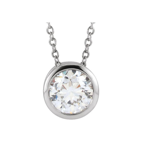 14K Gold and Lab-Grown Diamond Solitaire Pendant