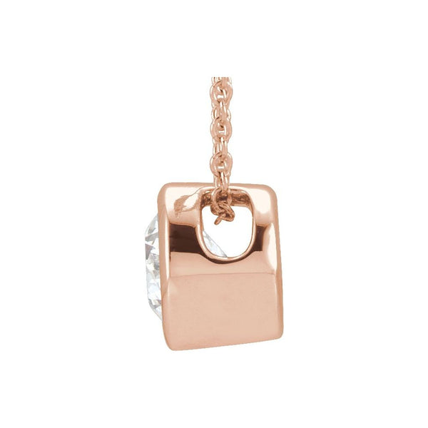 14K Gold Lab-Grown Bezel-Set Diamond Pendant
