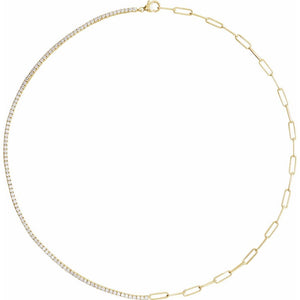 14K Gold Diamond Line Necklace