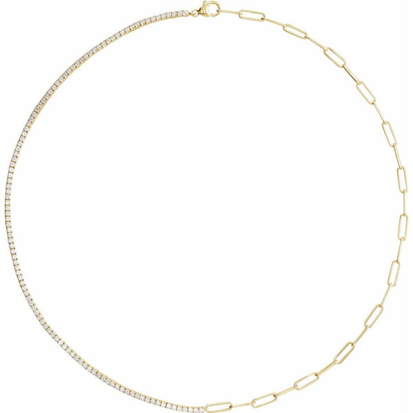 14K Gold Diamond Line Necklace