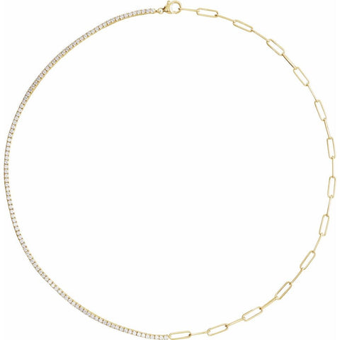 14K Gold Diamond Line Necklace