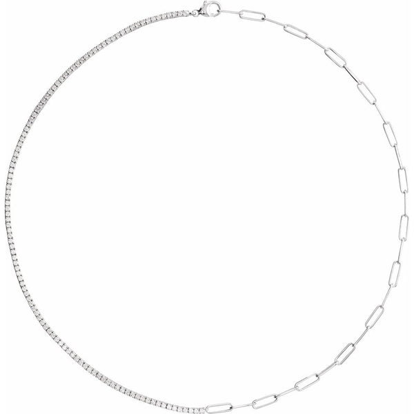 14K Gold Diamond Line Necklace