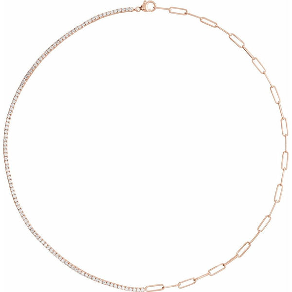 14K Gold Diamond Line Necklace