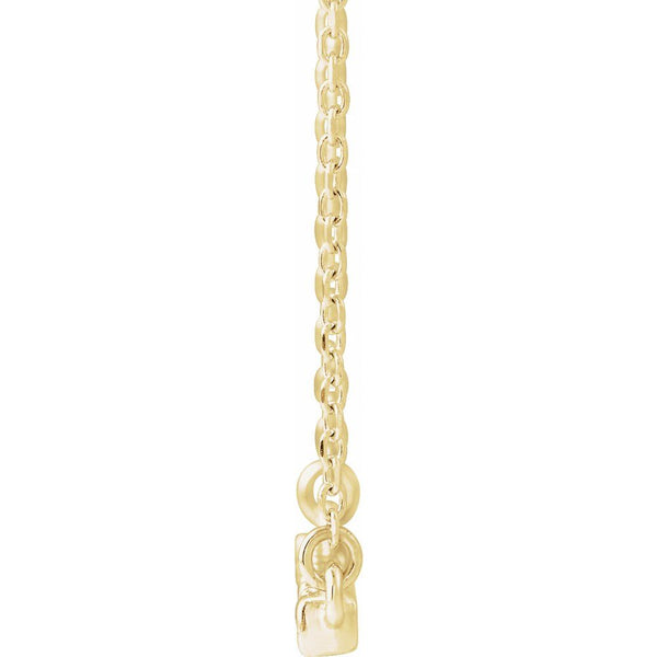 14K Gold Genuine Diamond French-Set Bar Necklace