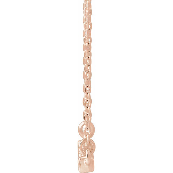 14K Gold Genuine Diamond French-Set Bar Necklace