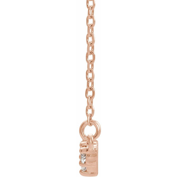 14K Yellow Gold Genuine Diamond Scattered Bar Necklace