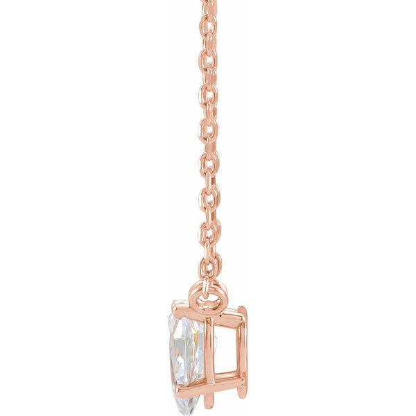 14K Gold Genuine Diamond Pear Solitaire Necklace