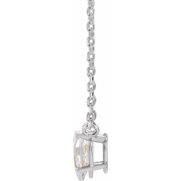 14K Gold Genuine Diamond Pear Solitaire Necklace