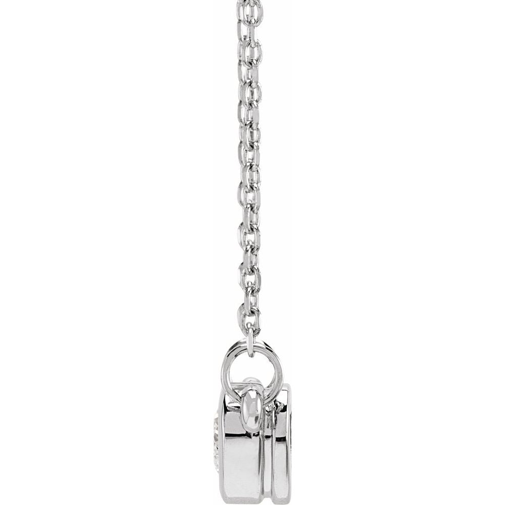 Sterling Silver Genuine Diamond Heart Necklace