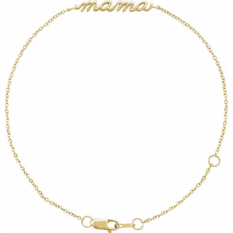 14K Yellow Gold Mama Bracelet