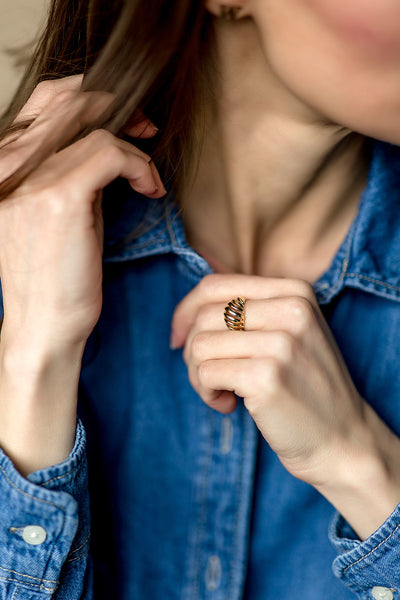 14K Gold Dome Ring
