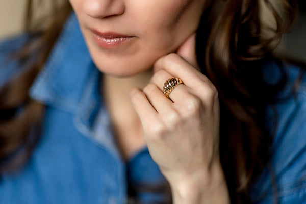 14K Gold Dome Ring