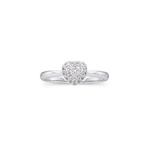14K Gold Micropavé Diamond Puffy Heart Ring