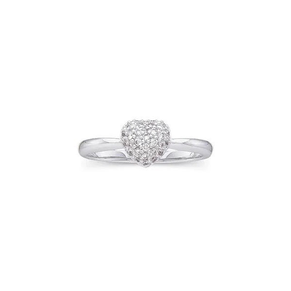 14K Gold Micropavé Diamond Puffy Heart Ring