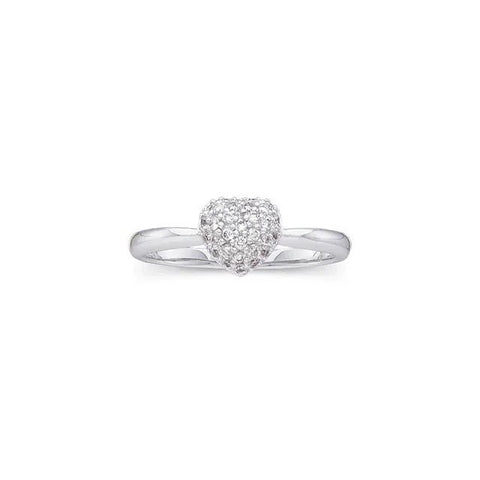14K Gold Micropavé Diamond Puffy Heart Ring