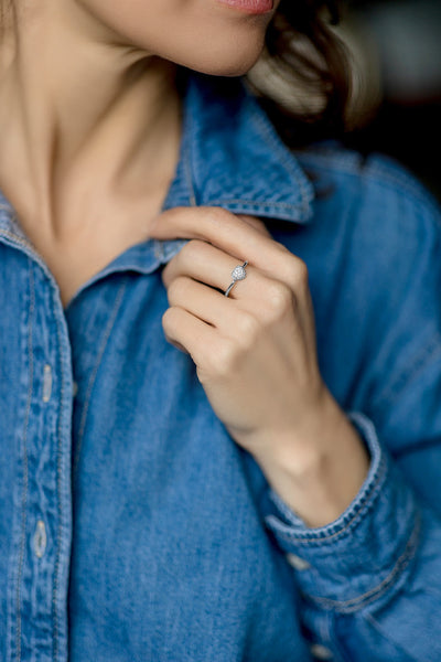 14K Gold Micropavé Diamond Puffy Heart Ring