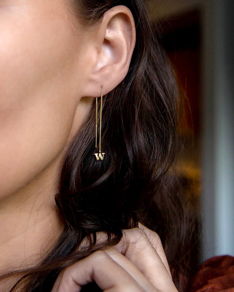 UW Gold Ear Threaders