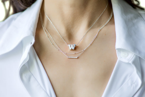 UW Large Silver W Pendant