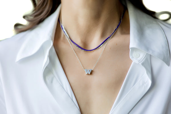UW Small Silver W Pendant