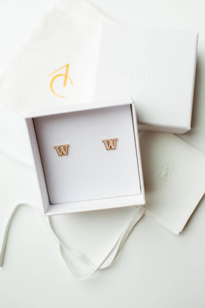 UW Gold and Diamond Micropavé Earrings