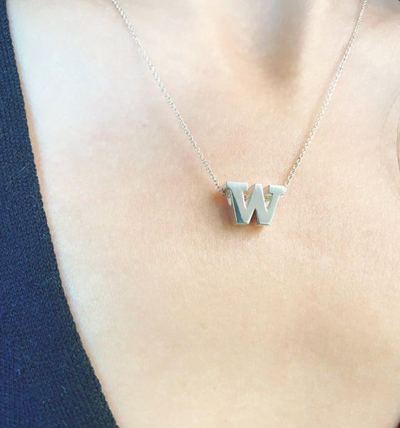 UW Small Silver W Pendant