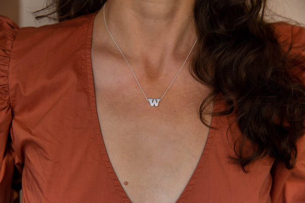 UW Small Silver W Pendant