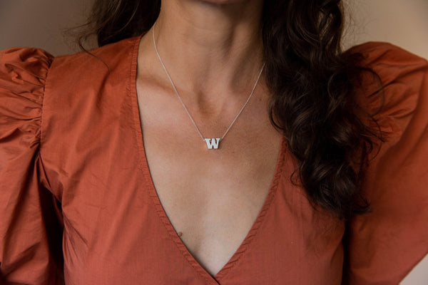 UW Small Silver W Pendant