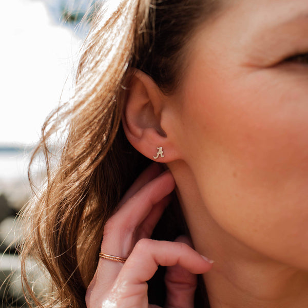 Alabama Silver Tiny Earrings