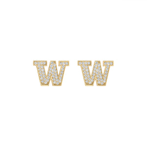 UW Gold and Diamond Micropavé Earrings