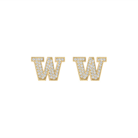 UW Gold and Diamond Micropavé Earrings