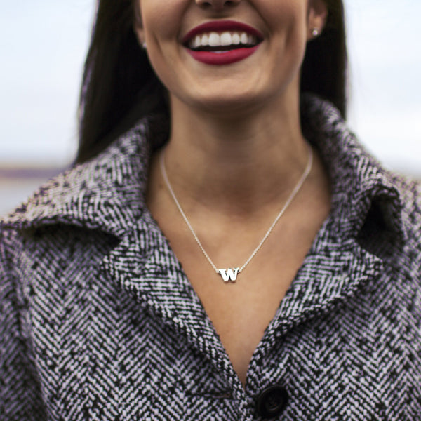 UW Large Silver W Pendant