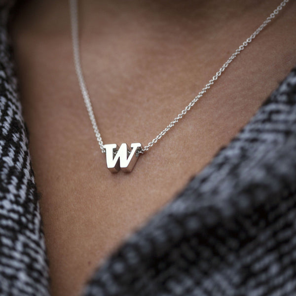 UW Large Silver W Pendant