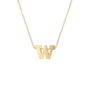 UW Small Gold W Pendant