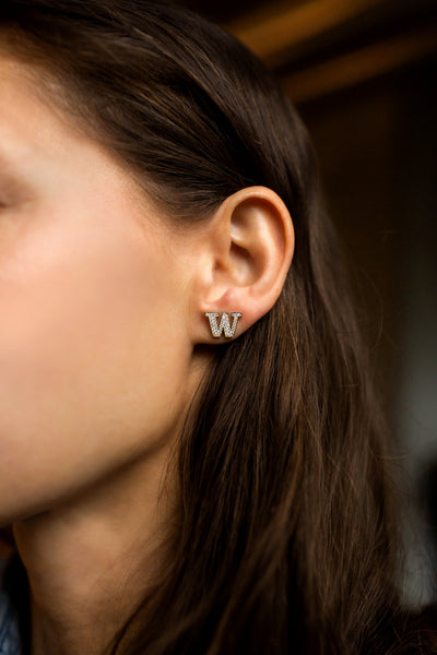 UW Gold and Diamond Micropavé Earrings