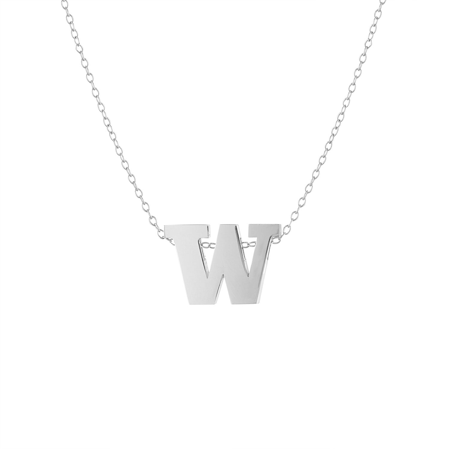UW Large Silver W Pendant