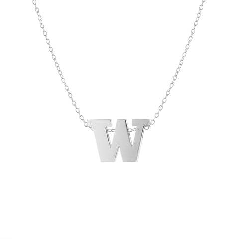UW Large Silver W Pendant